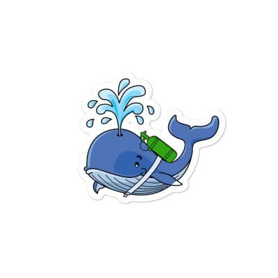 tracheostomy decal of whale with oxygen on back