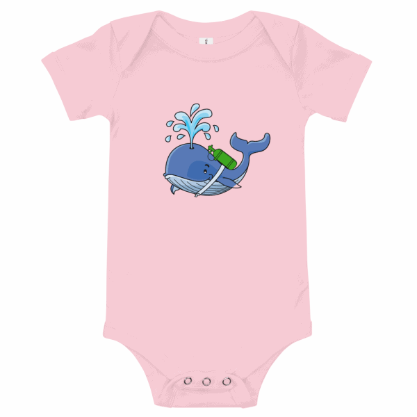 whale with oxygen on his back shirt-pink