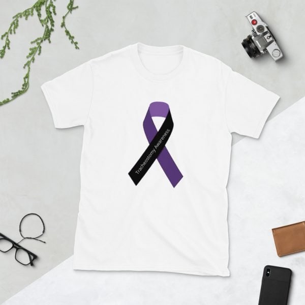 tracheostomy awareness shirt with ribbon